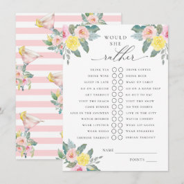 Würde sie eher helle Cocktail Bridal Spiel Begleitkarte