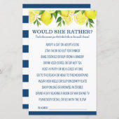 Würde sie eher Lemon Brautparty Game (Vorne/Hinten)