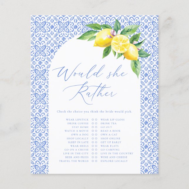 Würde sie eher Lemon italienisches Brautparty-Spie (Vorderseite)