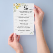 Würde sie eher Lemon&Rose BridalShower Game Card Flyer (Handgriff)