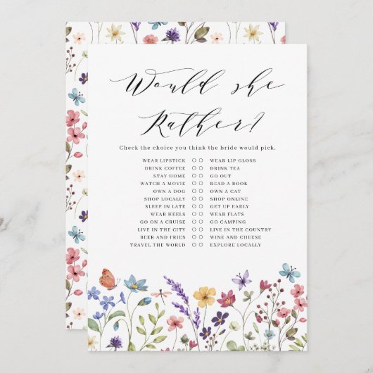 Würde sie eher Liebe im Bloom Game Einladung (Vorne/Hinten)