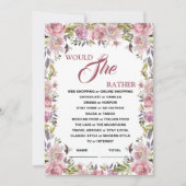 Würde sie eher Lilac Floral Brautparty Game I Einladung (Vorderseite)