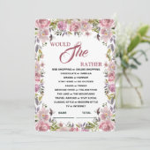 Würde sie eher Lilac Floral Brautparty Game I Einladung (Stehend Vorderseite)