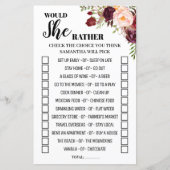 Würde sie eher Marsala Brautparty Game (Vorderseite)