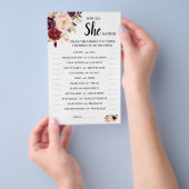 Würde sie eher Marsala Brautparty Game Card Flyer (Handgriff)