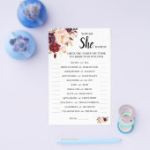 Würde sie eher Marsala Brautparty Game Card Flyer (Einzeln)