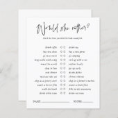 Würde sie eher | Minimales Brautparty (Vorne/Hinten)