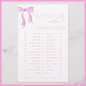 Würde sie eher Pink Bow Brautparty Game