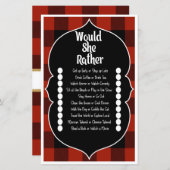 Würde sie eher Red Flannel Brautparty Game (Vorne/Hinten)