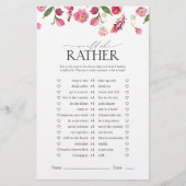 Würde sie eher rosa Blume Brautparty Game (Vorderseite)