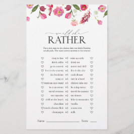 Würde sie eher rosa Blume Brautparty Game