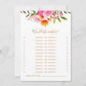 Würde sie eher rosa Brautparty spielen Einladung (Vorderseite)