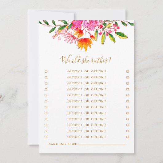 Würde sie eher rosa Brautparty spielen Einladung (Vorderseite)