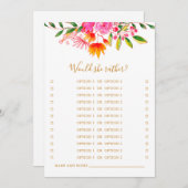 Würde sie eher rosa Brautparty spielen Einladung (Vorne/Hinten)