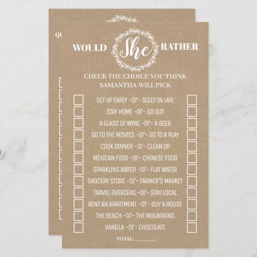 Würde sie eher rustikal duschen zweisprachiges Spi (Vorne/Hinten)