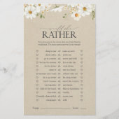 Würde sie eher rustikales Daisy Brautparty Game (Vorderseite)