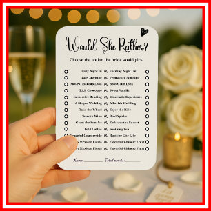 Würde sie eher Spiele Brautparty Hochzeit spielen Einladung