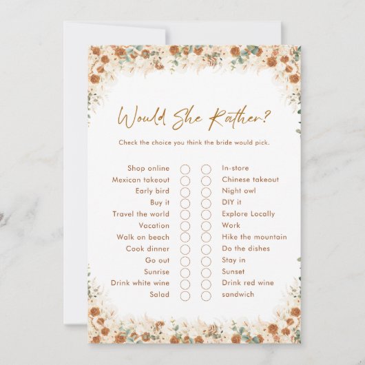 Würde sie eher spielen | Rustikales Boho-Brautpart (Vorderseite)