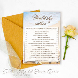 Würde sie eher Starfish Brautparty Game Card Einladung