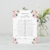 Würde sie eher Stiefel & Bubbly Party spielen Begleitkarte (Stehend Vorderseite)