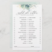 Würde sie eher Succulents Greenery Bridal Game (Vorne/Hinten)