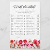 Würde sie eher Wildblume Brautparty Game (Vorderseite)