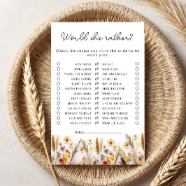 Würde sie eher Wildblume Brautparty Game