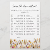 Würde sie eher Wildblume Brautparty Game (Vorderseite)