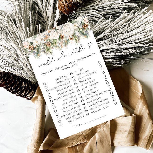 Würde sie eher Winter Floral Brautparty Game (Von Creator hochgeladen)
