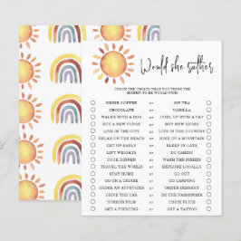 Würde sie lieber, Baby Dusche Spiel