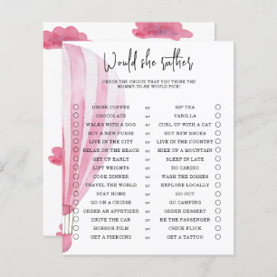 Würde sie lieber, Baby Dusche Spiel