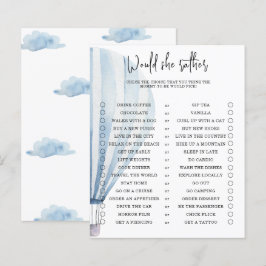 Würde sie lieber, Baby Dusche Spiel