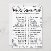 Würde sie lieber Brautparty Party Game Einladung (Vorderseite)