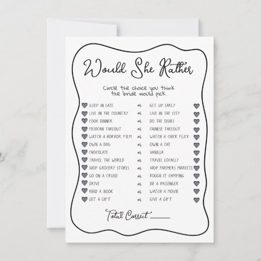 Würde sie lieber Brautparty von Hand zeichnen Einladung (Vorderseite)