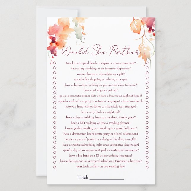 Würde sie lieber Brautparty Wein machen? (Vorderseite)