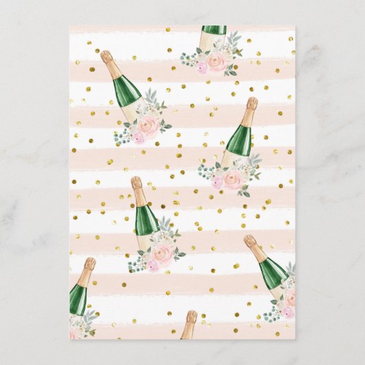 Würde sie lieber Champagner Floral Party Game Begleitkarte (Rückseite)