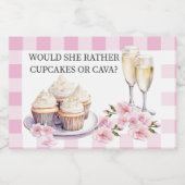 Würde sie lieber Cupcake oder Cava Champagne Schaumweinetikett (Einzelnes Label)