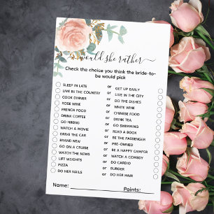 Würde sie lieber ein Blumenspiel Rose Brautparty