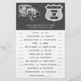 Würde sie lieber eine Duschkarte für das Auto hoch Flyer