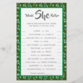 Würde sie lieber Eucalyptus BridalShower Game Card Flyer (Vorne)