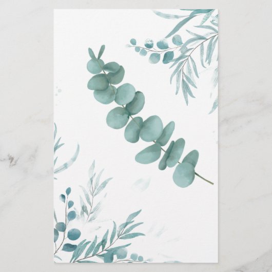 Würde sie lieber Eucalyptus BridalShower Game Card Flyer (Hinten)