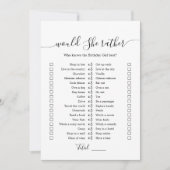 Würde sie lieber Geburtstagsparty-Spielkarte Einladung (Vorderseite)