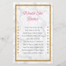 Würde sie lieber Gold Brautparty spielen