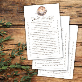 Würde sie lieber Kaffee fallen Brautparty Spiel