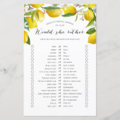 Würde sie lieber Lemon Brautparty Games (Vorderseite)
