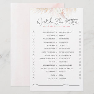 Würde sie lieber Pampas Grass Bridal Spiel