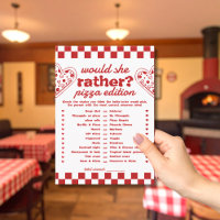 Würde sie lieber Pizza Bachelorette-Spielkarte