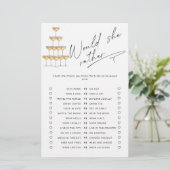 Würde sie lieber Prosecco-Brautparty-Spiel (Stehend Vorderseite)