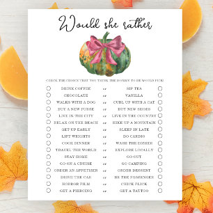 Würde sie lieber Pumpen Baby Dusche Spiel