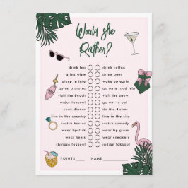 Würde sie lieber Retro Resort Bachelorette Begleitkarte
